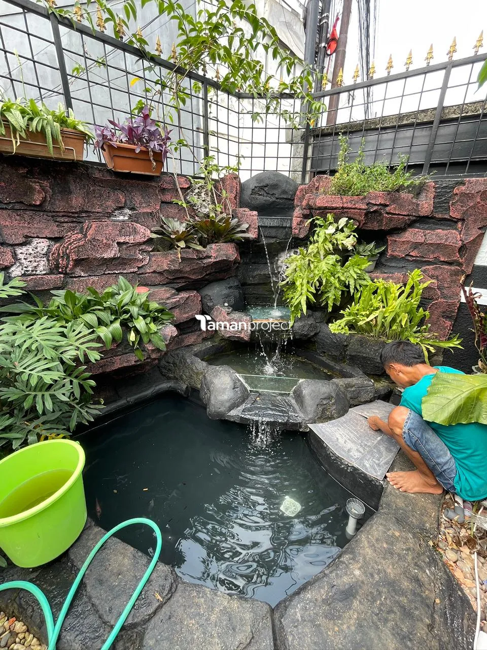 taman vertikal kolam relief taman minimalis